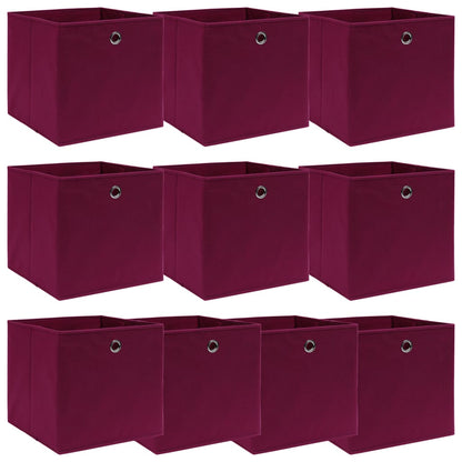 Opbergboxen 32X32X32 Cm Stof Donkerrood 10 Donkerrood zonder deksels