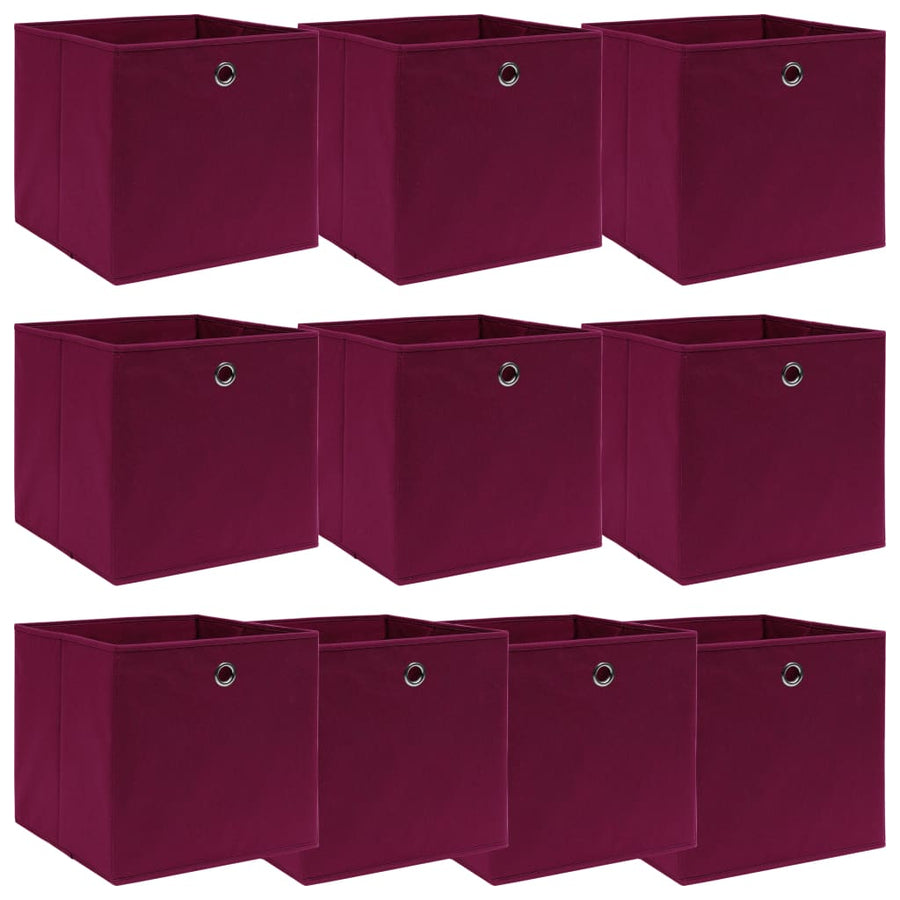 Opbergboxen 32X32X32 Cm Stof Donkerrood 10 Donkerrood zonder deksels