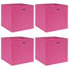 Opbergbox 32x32x32 cm stof roze 4 stuks