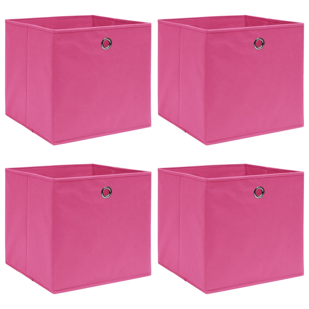 Opbergboxen 32X32X32 Cm Stof Roze 4 Roze zonder deksels