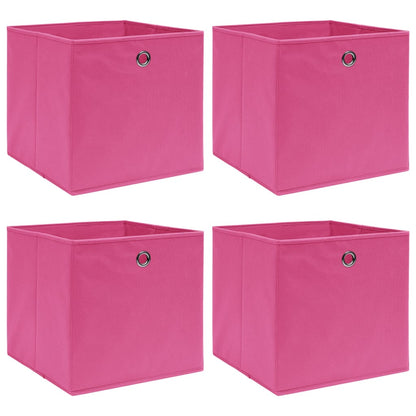 Opbergboxen 32X32X32 Cm Stof Roze 4 Roze zonder deksels
