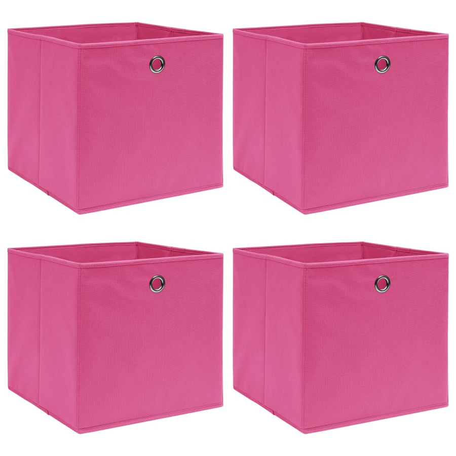 Opbergboxen 32X32X32 Cm Stof Roze 4 Roze zonder deksels