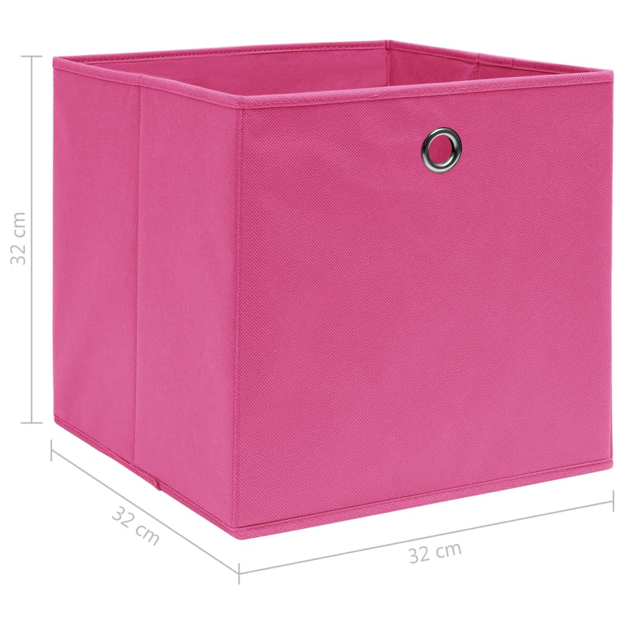 Opbergboxen 32X32X32 Cm Stof Roze 4 Roze zonder deksels