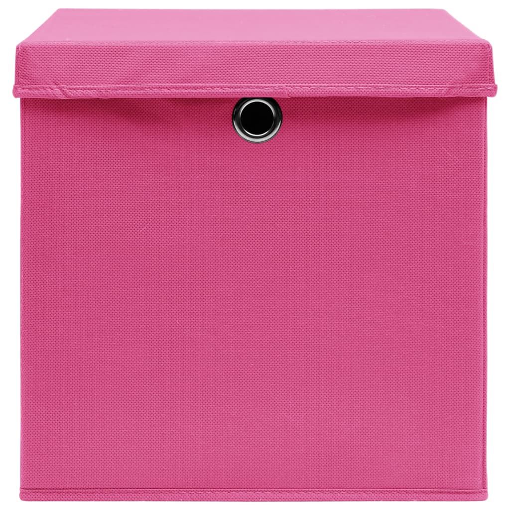 Opbergboxen Met Deksel 32X32X32 Cm Stof Roze 4 Roze met deksels