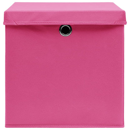 Opbergboxen Met Deksel 32X32X32 Cm Stof Roze 4 Roze met deksels