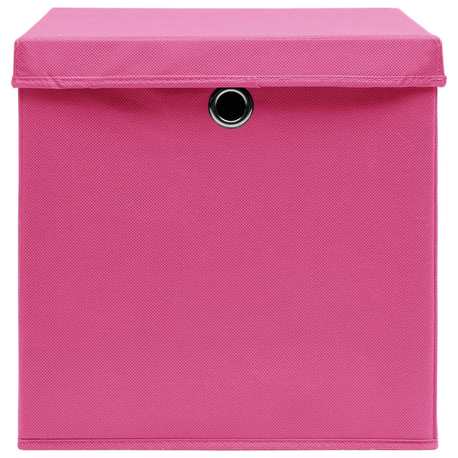 Opbergboxen Met Deksel 32X32X32 Cm Stof Roze 4 Roze met deksels