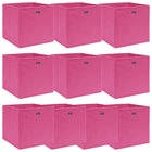 Opbergbox 32x32x32 cm stof roze 10 stuks