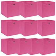 Opbergbox 32x32x32 cm stof roze 10 stuks