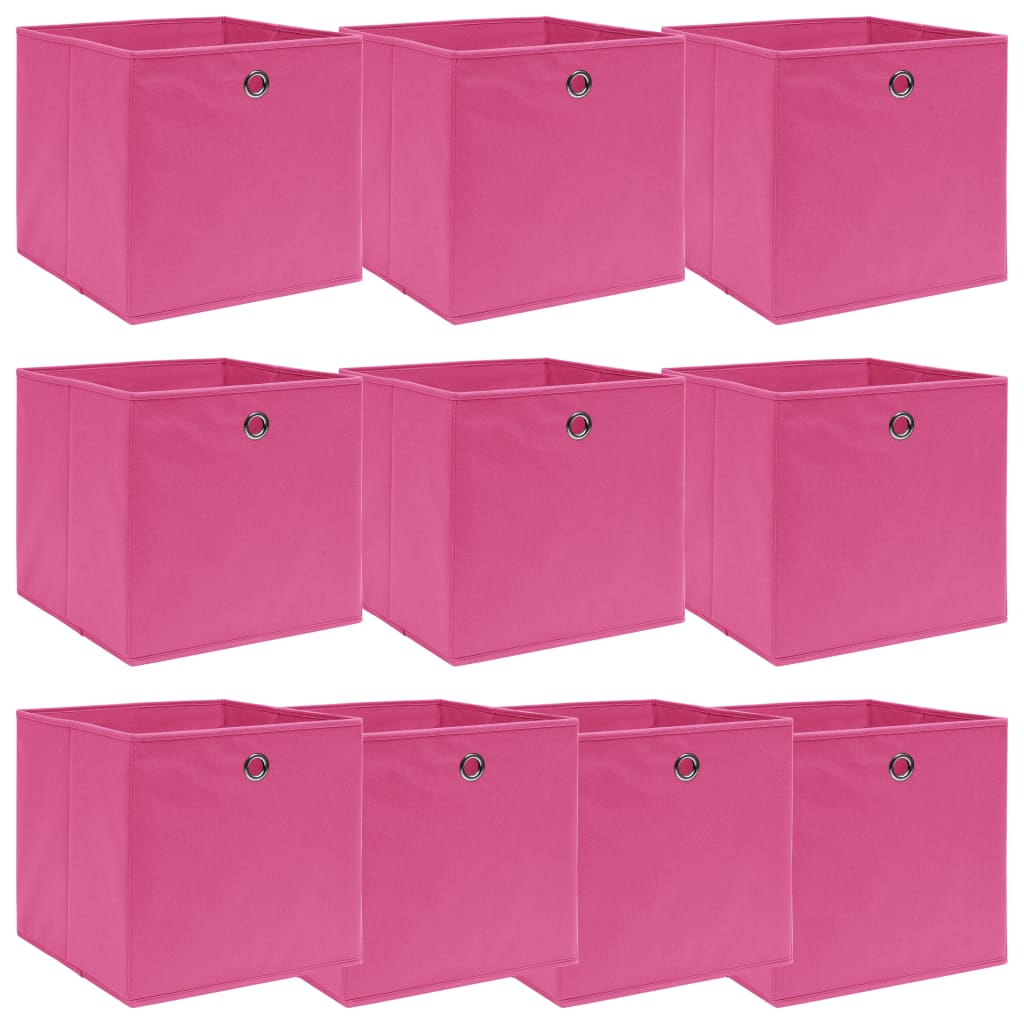 Opbergboxen 32X32X32 Cm Stof Roze 10 Roze zonder deksels