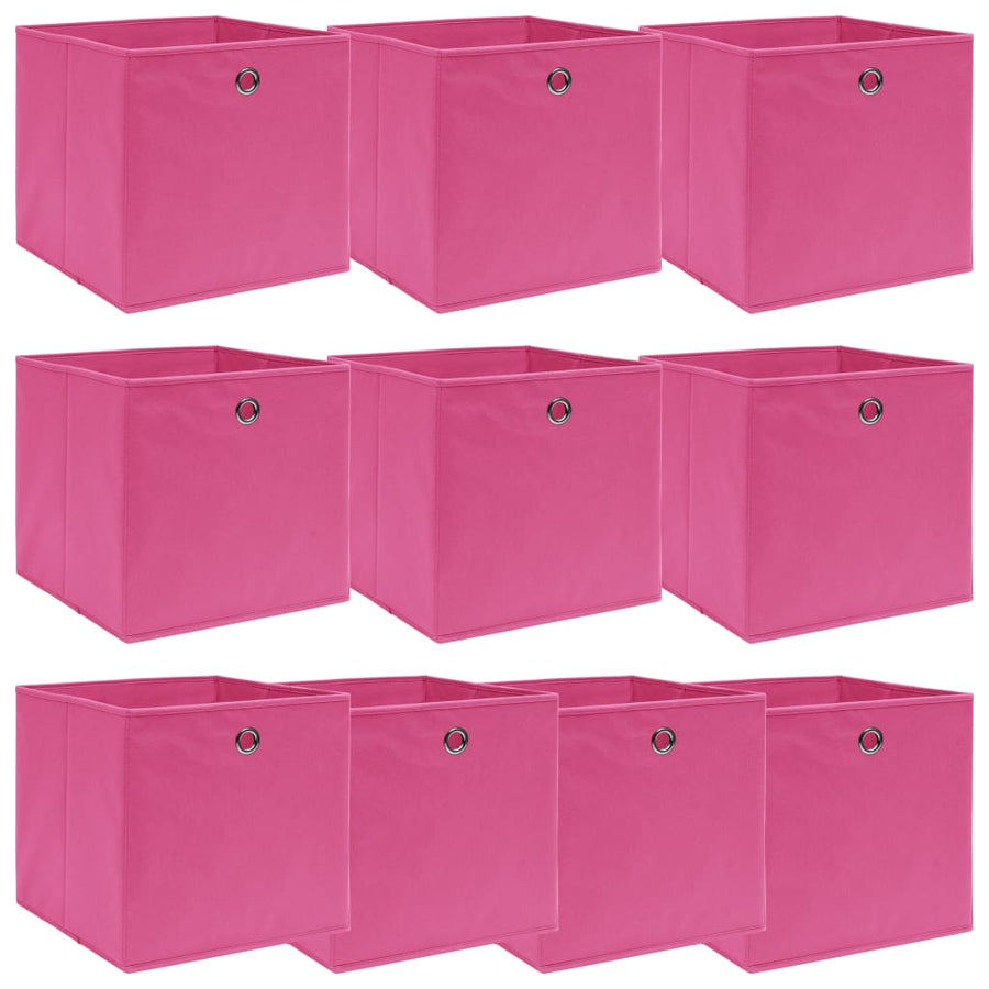 Opbergboxen 32X32X32 Cm Stof Roze 10 Roze zonder deksels