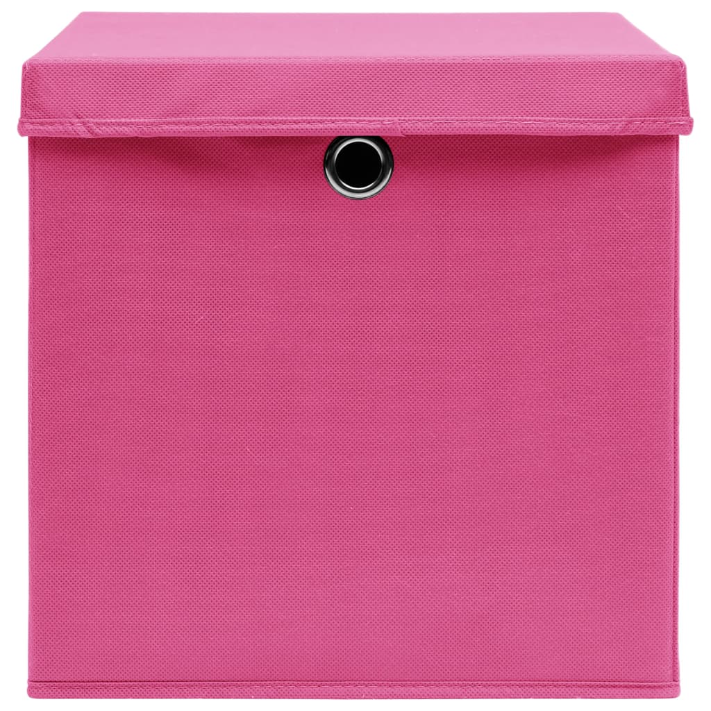 Opbergboxen Met Deksel 32X32X32 Cm Stof Roze 10 Roze met deksels