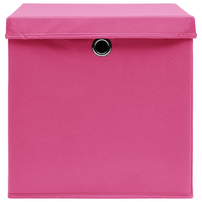 Opbergboxen Met Deksel 32X32X32 Cm Stof Roze 10 Roze met deksels