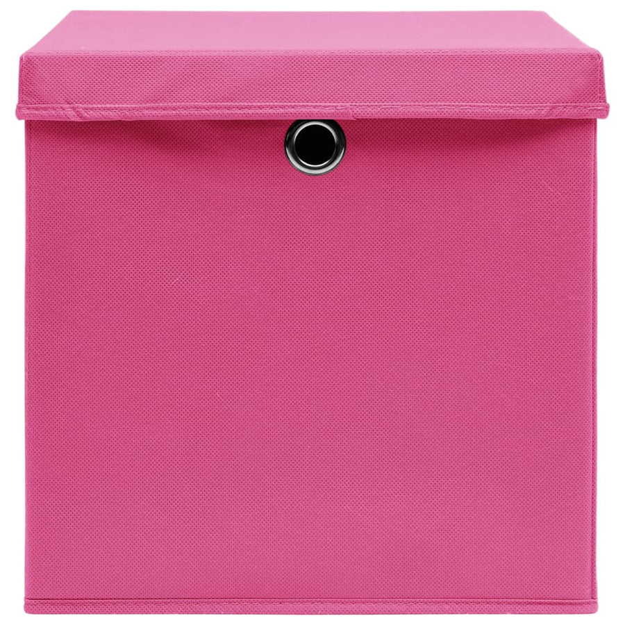 Opbergboxen Met Deksel 32X32X32 Cm Stof Roze 10 Roze met deksels