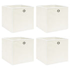 Storage boxes 4 pcs 32x32x32 cm fabric white