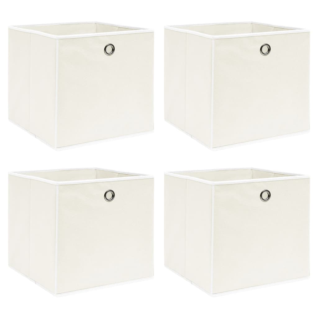 Opbergboxen 32X32X32 Cm Stof Wit 4 Wit zonder deksels
