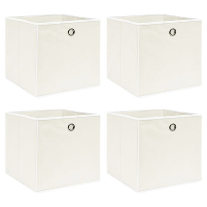Opbergboxen 32X32X32 Cm Stof Wit 4 Wit zonder deksels