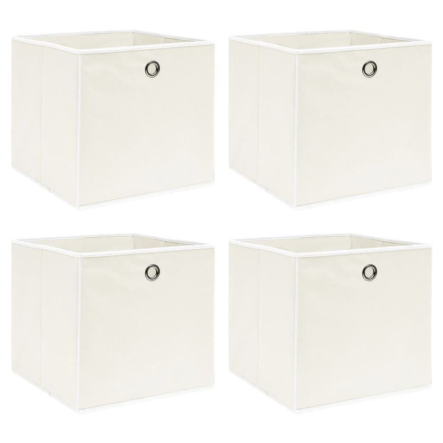 Opbergboxen 32X32X32 Cm Stof Wit 4 Wit zonder deksels