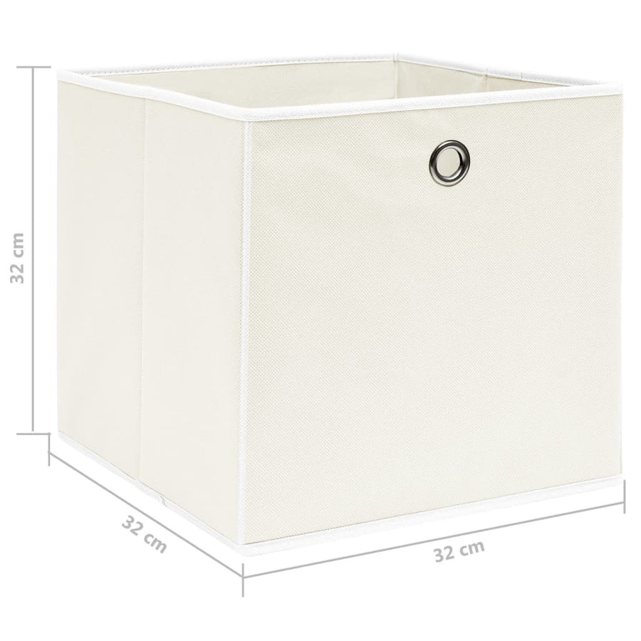 Opbergboxen 32X32X32 Cm Stof Wit 4 Wit zonder deksels