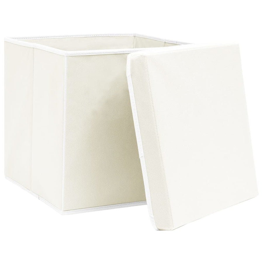 Opbergboxen Met Deksel 32X32X32 Cm Stof Wit 4 Wit met deksels