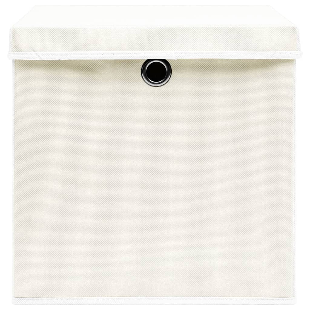 Opbergboxen Met Deksel 32X32X32 Cm Stof Wit 4 Wit met deksels