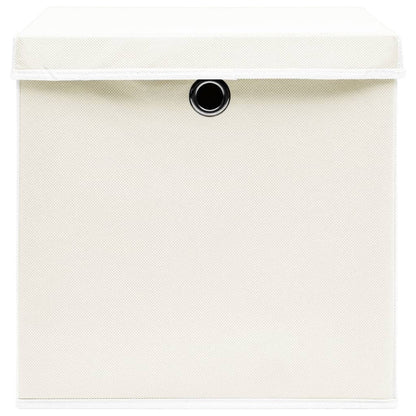 Opbergboxen Met Deksel 32X32X32 Cm Stof Wit 4 Wit met deksels