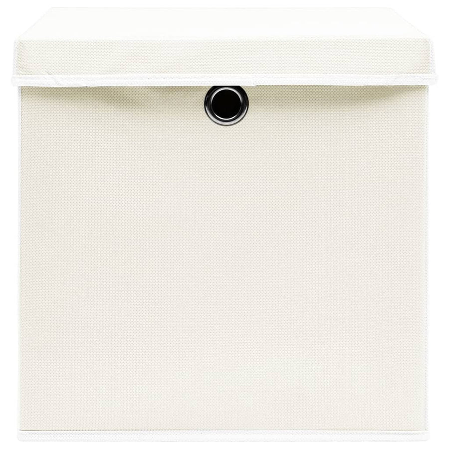 Opbergboxen Met Deksel 32X32X32 Cm Stof Wit 4 Wit met deksels