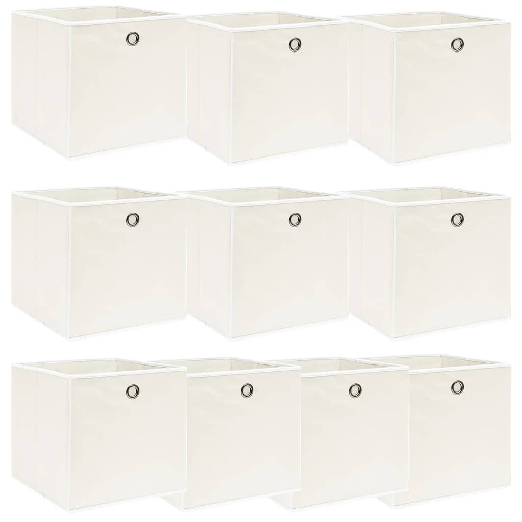Opbergboxen 32X32X32 Cm Stof Wit 10 Wit zonder deksels