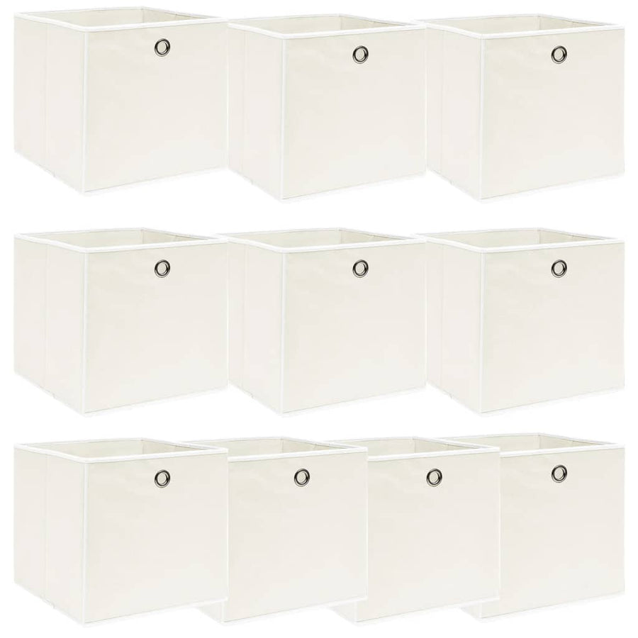 Opbergboxen 32X32X32 Cm Stof Wit 10 Wit zonder deksels