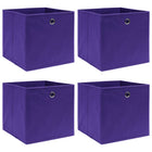 Opbergbox 4 st 32x32x32 cm paars stof