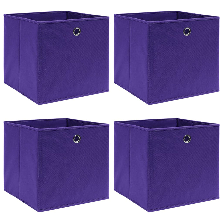 Opbergboxen 32X32X32 Cm Stof Paars 4 Paars zonder deksels