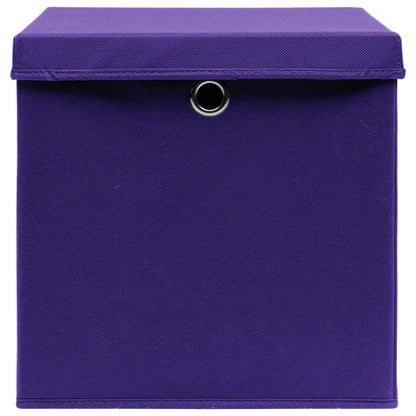 Opbergboxen Met Deksel 32X32X32 Cm Stof Paars 10 Paars met deksels