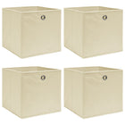 Opbergbox 32x32x32 cm stof crème 4 stuks