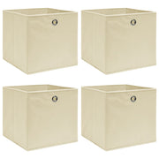Opbergbox 32x32x32 cm stof crème 4 stuks