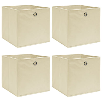 Opbergboxen 32X32X32 Cm Stof Crèmekleurig 4 Crème zonder deksels
