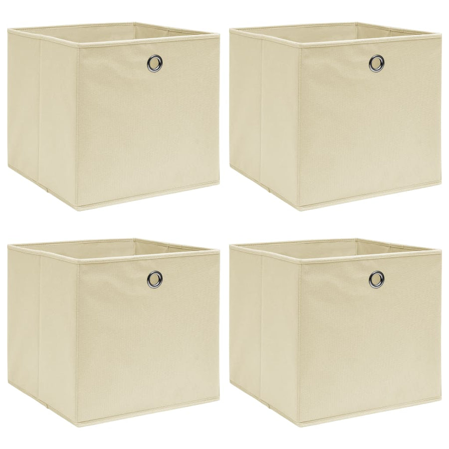 Opbergboxen 32X32X32 Cm Stof Crèmekleurig 4 Crème zonder deksels