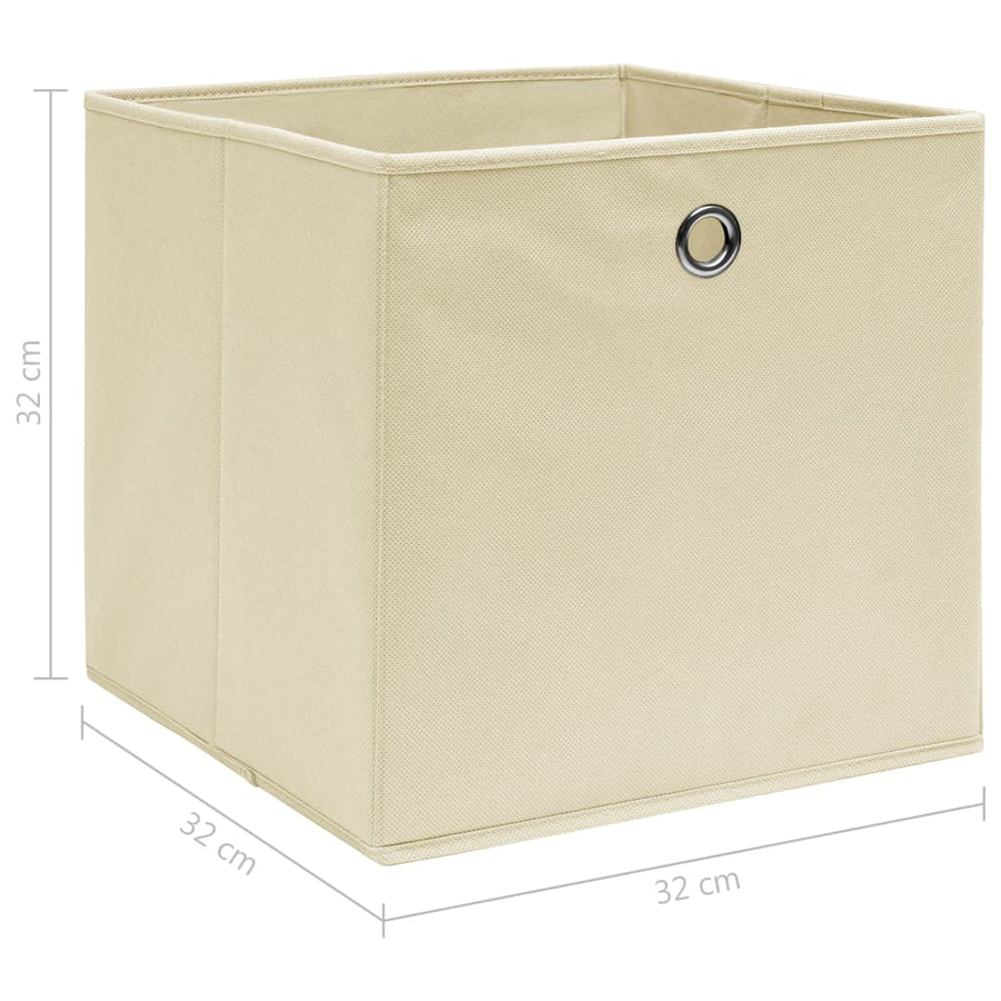 Opbergboxen 32X32X32 Cm Stof Crèmekleurig 4 Crème zonder deksels