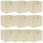 Opbergbox stof 32x32x32 cm crèmekleurig 10 stuks