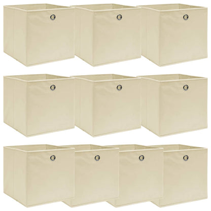 Opbergboxen 32X32X32 Cm Stof Crèmekleurig 10 Crème zonder deksels