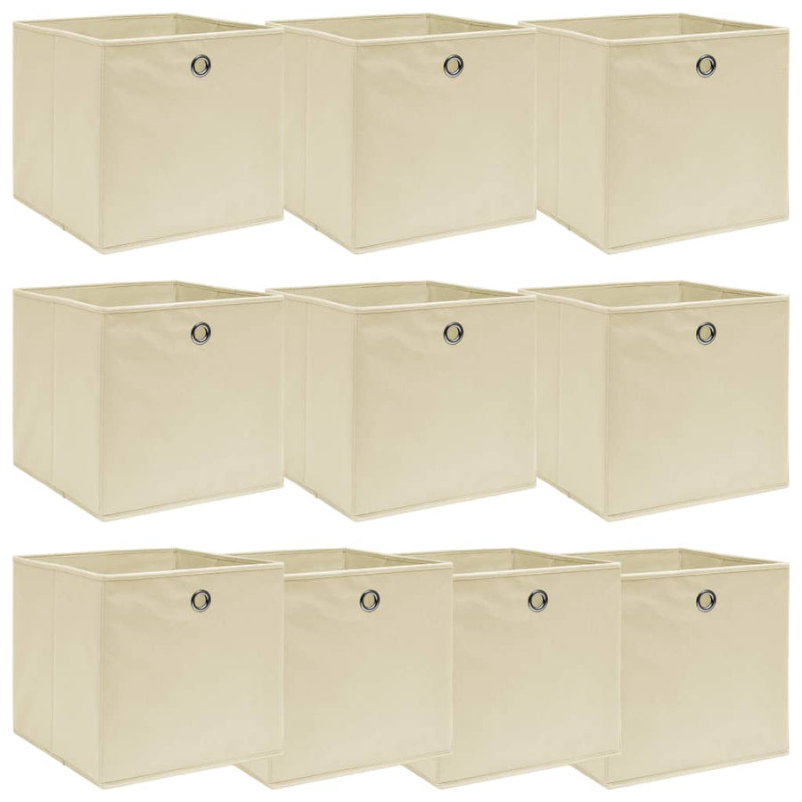 Opbergboxen 32X32X32 Cm Stof Crèmekleurig 10 Crème zonder deksels