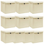 Opbergboxen 10 st 32x32x32 cm stof crèmekleurig