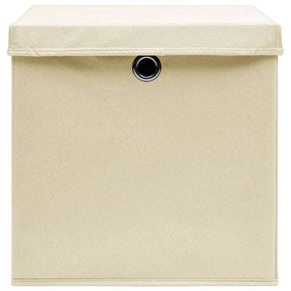 Opbergboxen Met Deksel 32X32X32 Cm Stof Crèmekleurig 10 Crème met deksels
