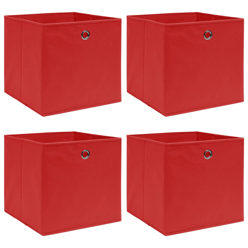 Opbergboxen 32X32X32 Cm Stof Rood 4 Rood zonder deksels