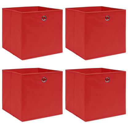 Opbergboxen 32X32X32 Cm Stof Rood 4 Rood zonder deksels