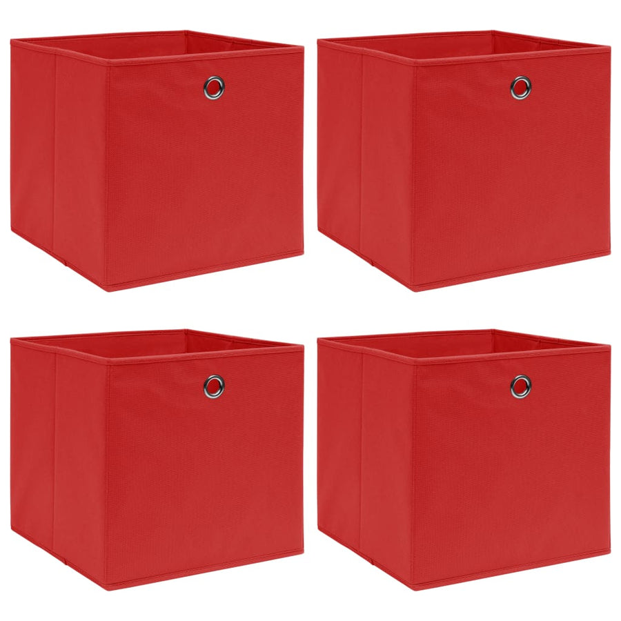 Opbergboxen 32X32X32 Cm Stof Rood 4 Rood zonder deksels
