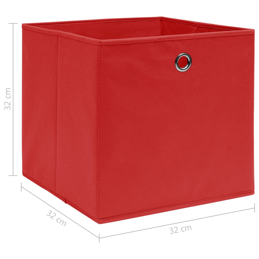 Opbergboxen 32X32X32 Cm Stof Rood 4 Rood zonder deksels