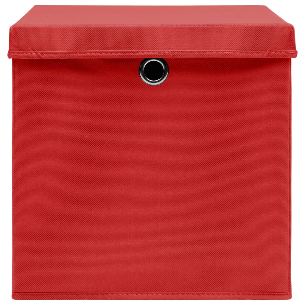 Opbergboxen Met Deksel 32X32X32 Cm Stof Rood 4 Rood met deksels