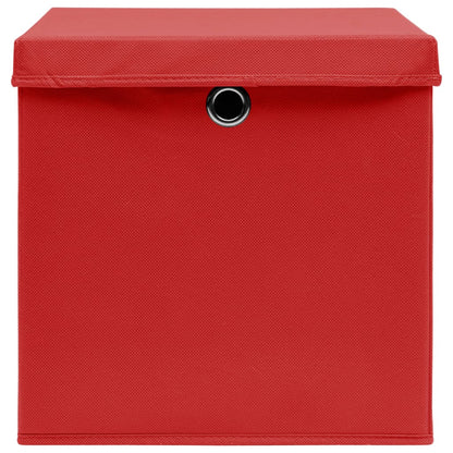 Opbergboxen Met Deksel 32X32X32 Cm Stof Rood 4 Rood met deksels