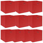 Storage Boxes 10 pcs 32x32x32 cm fabric red