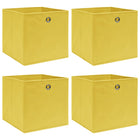 Opbergbox stof 32x32x32 cm geel 4 stuks