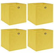 Opbergbox stof 32x32x32 cm geel 4 stuks